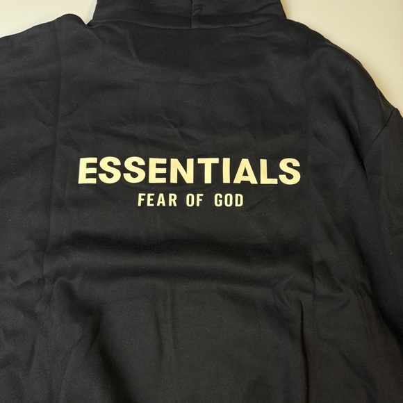 Fear of God Essentials Hoodie Black Pullover Sweatshirt Mens Womens - Picture 4 of 5
